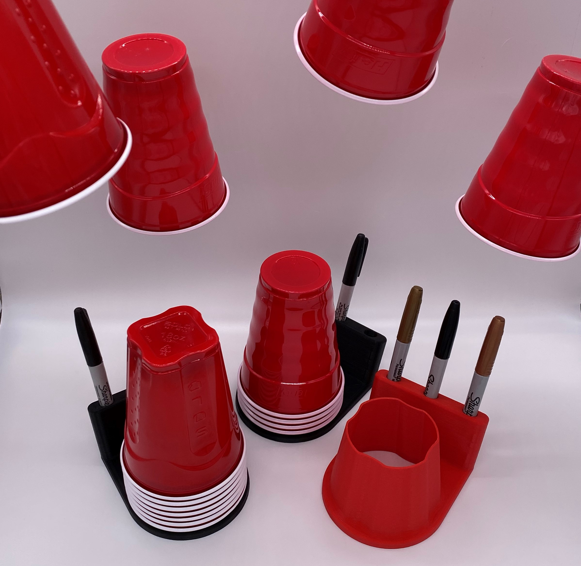 Party Cup Holder - Mark Your Cup - Black PETG